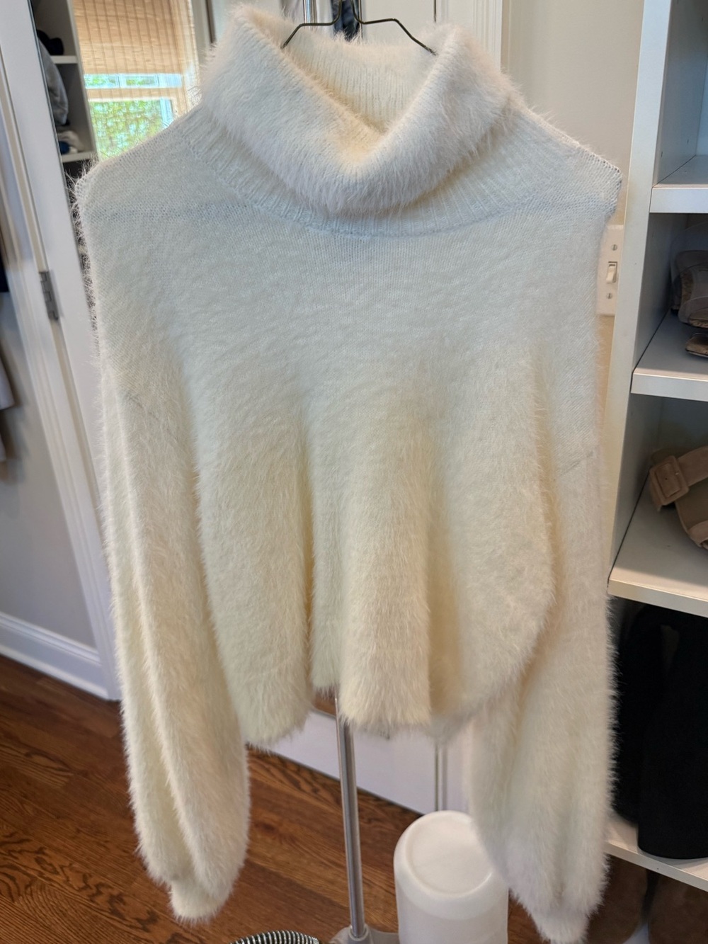 Show Me Your MuMu Cream Fuzzy Cowl Neck Sweater
